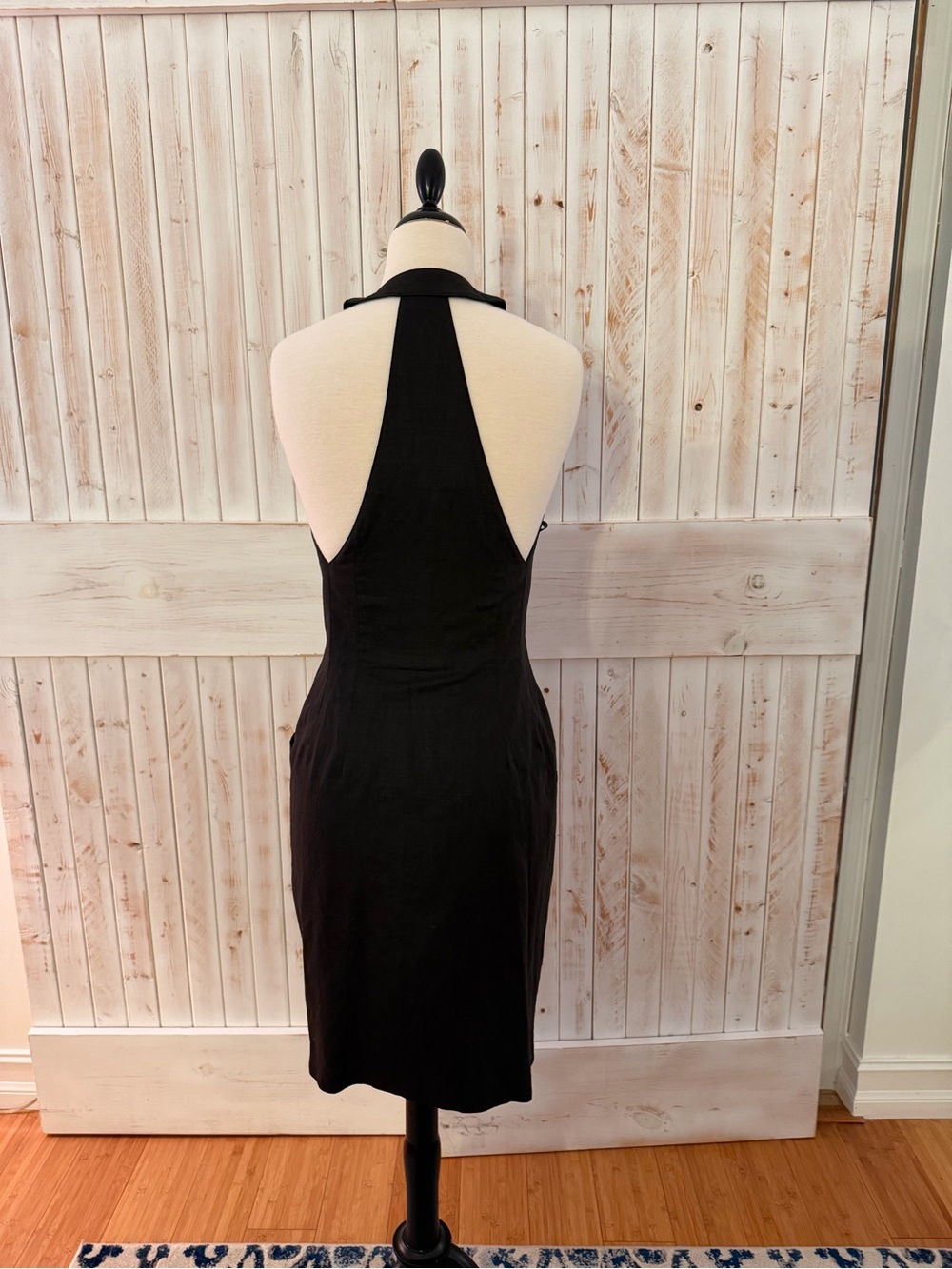 Geary Roarke Kamisato Classic Black Halter Dress - Sleek Back Detail